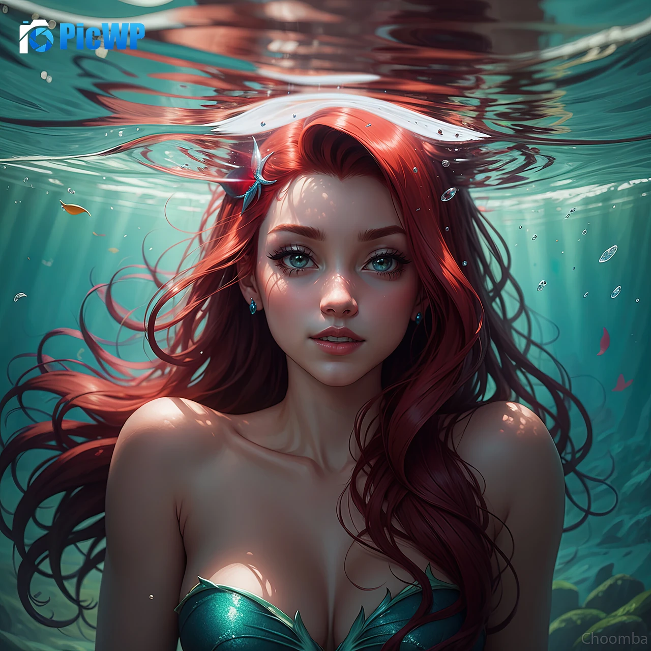 Ariel (Disney Princess) AI art 4K Fold Wallpaper