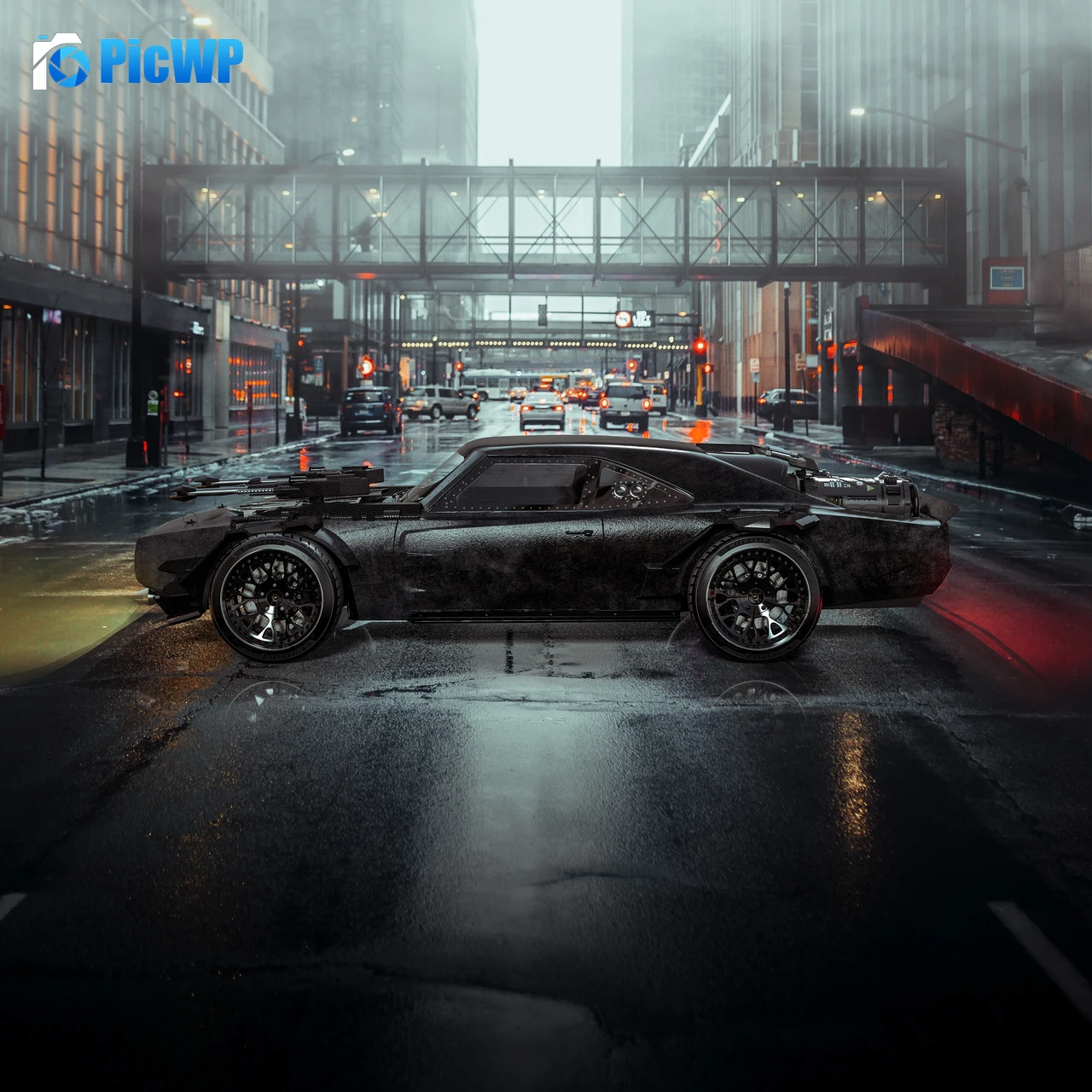 Dodge Charger Batmobile 4K Fold Wallpaper