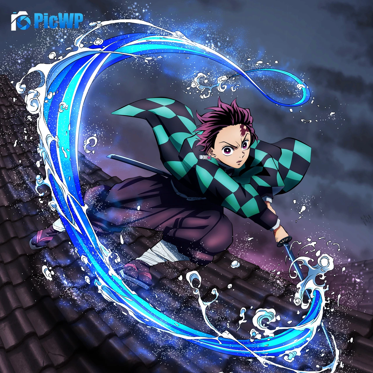 Tanjiro Kamado water breathing form 4K Fold Wallpaper