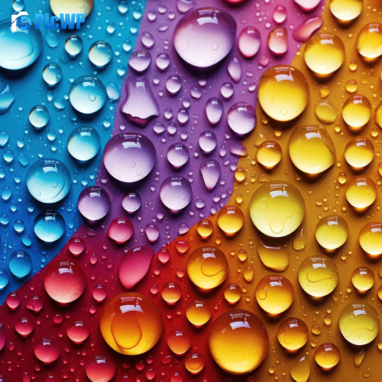 Water drops Colorful background 6K Fold Wallpaper