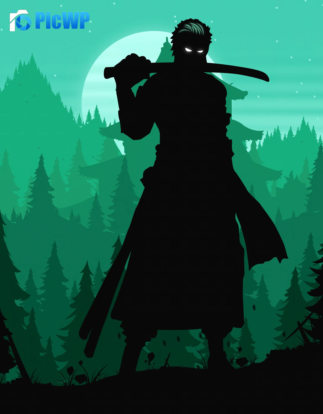 Roronoa Zoro Silhouette 7K Mobile Wallpaper
