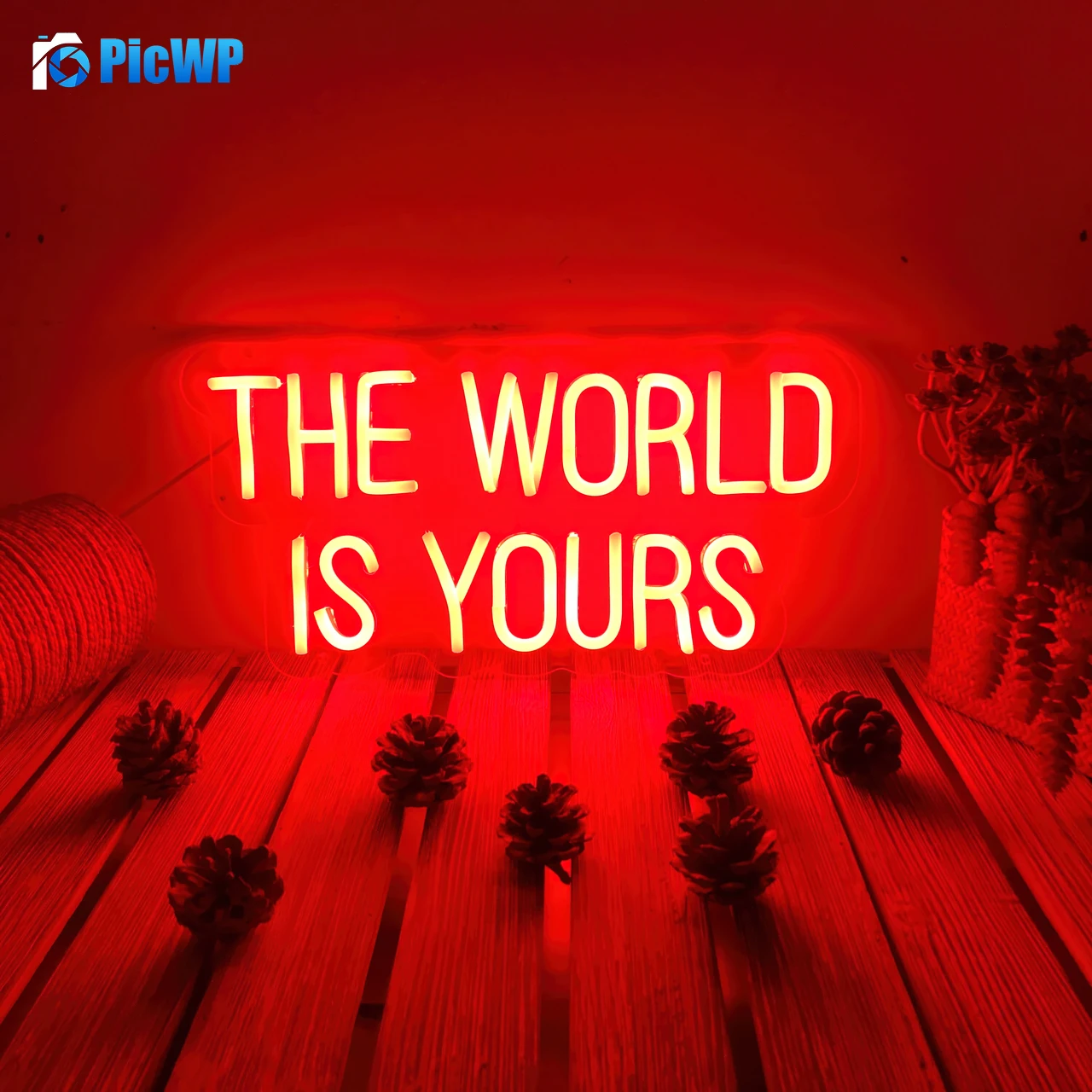 The World is Yours Neon sign 6K Fold Wallpaper