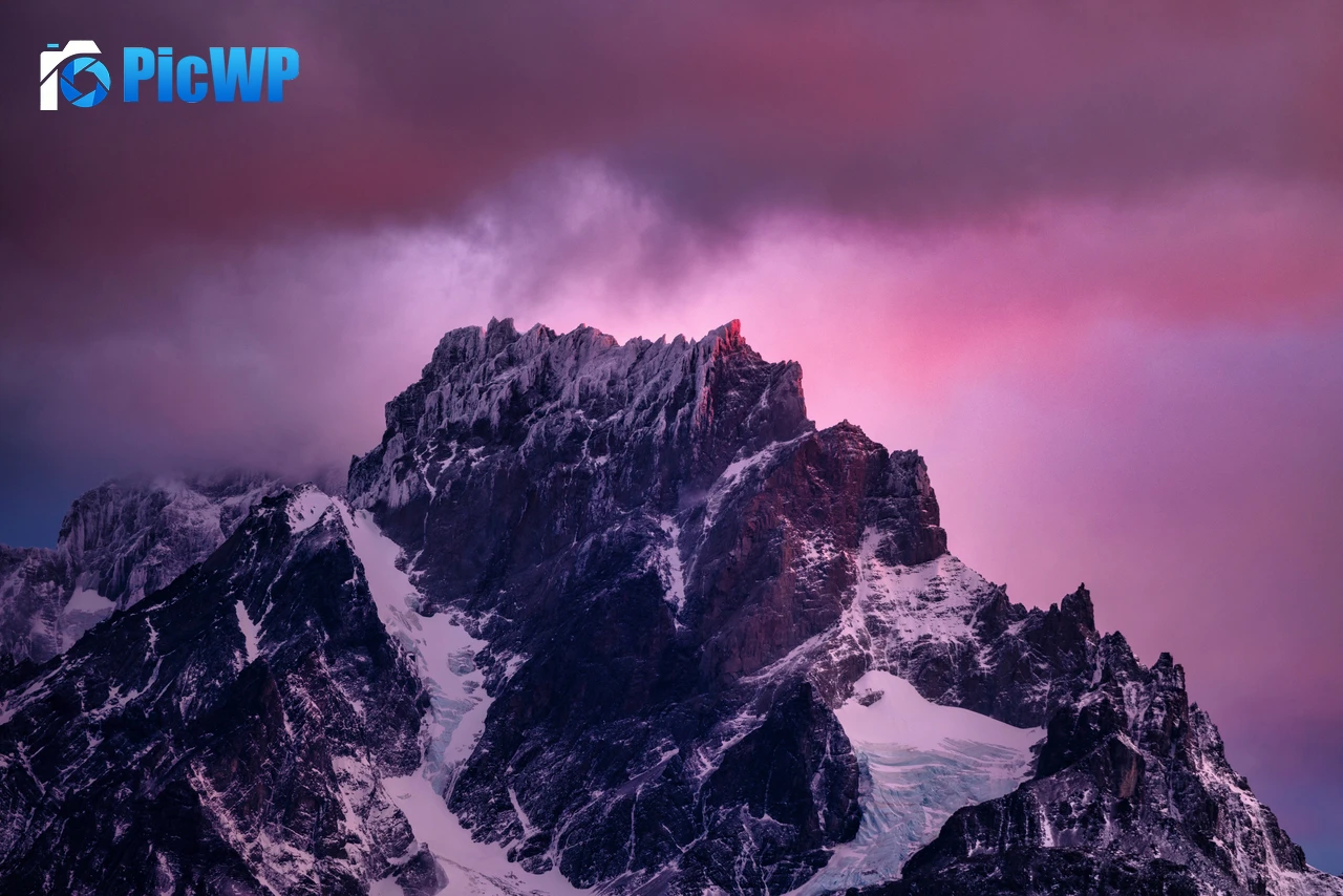 Mountain Pink sky 8K PC Wallpaper