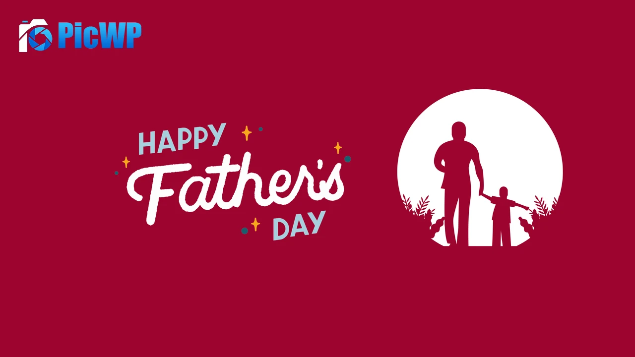 Happy Fathers Day Red background 8K PC Wallpaper
