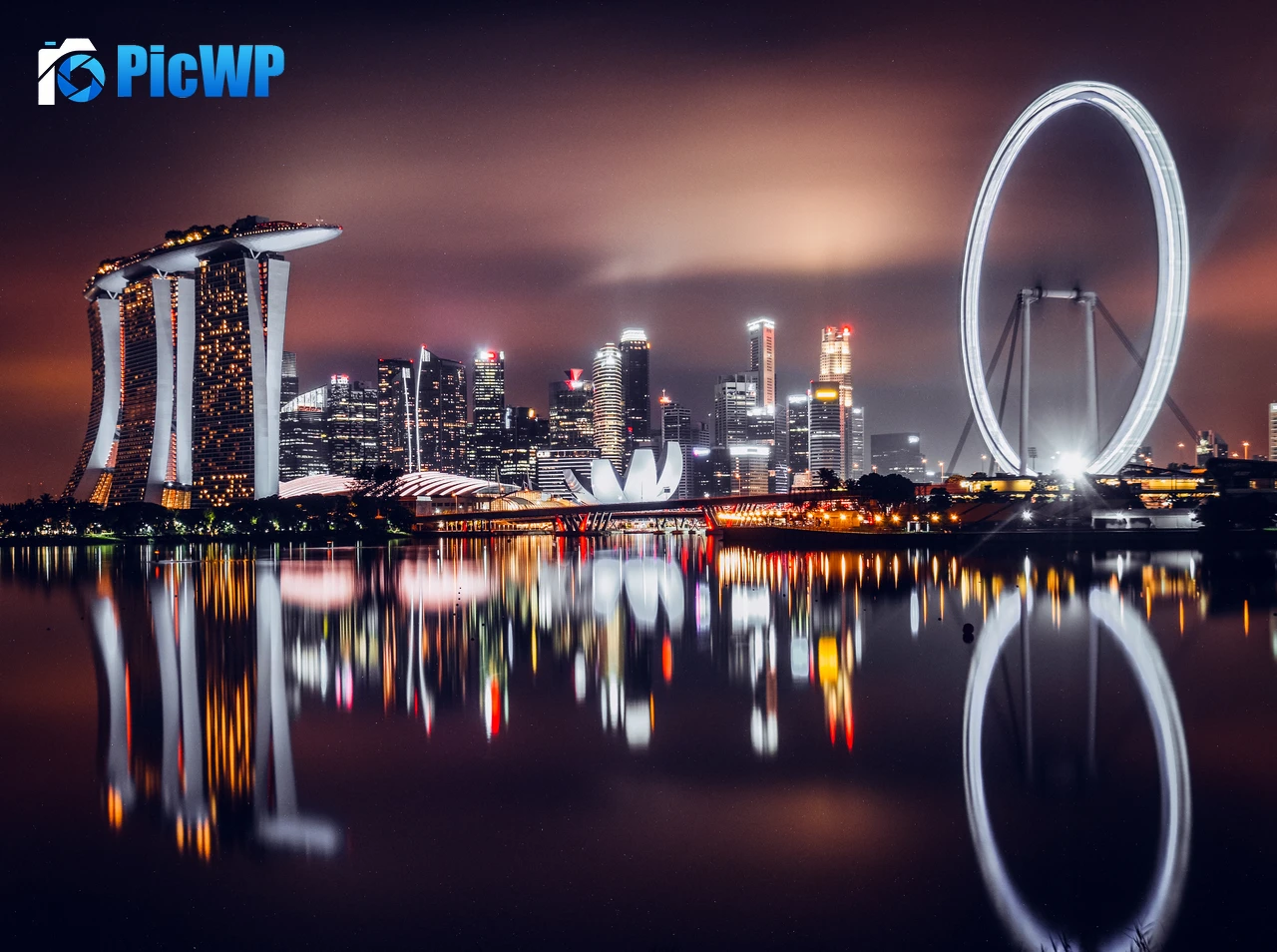 Marina Bay Night City 6K PC Wallpaper