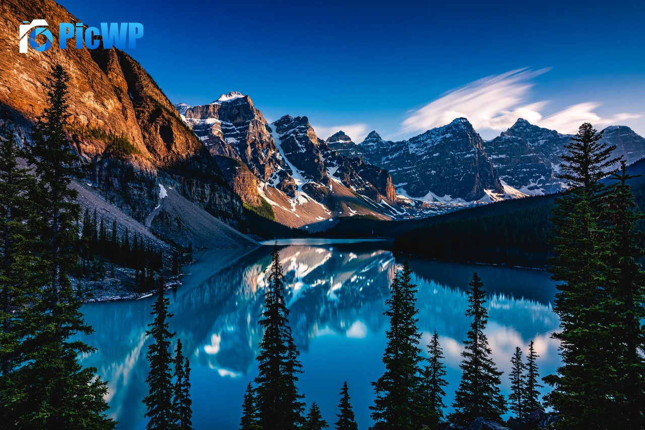Moraine Lake Rocky Mountains 7K PC Wallpaper
