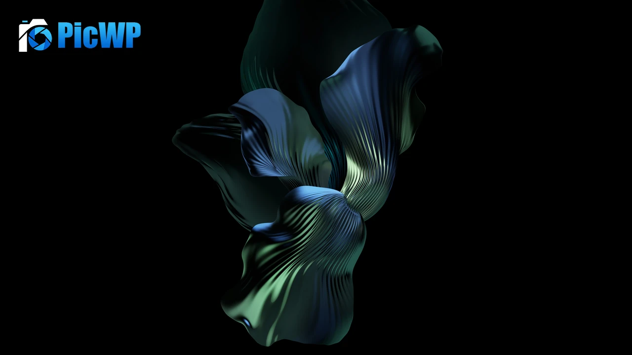 Green abstract Black background 6K PC Wallpaper