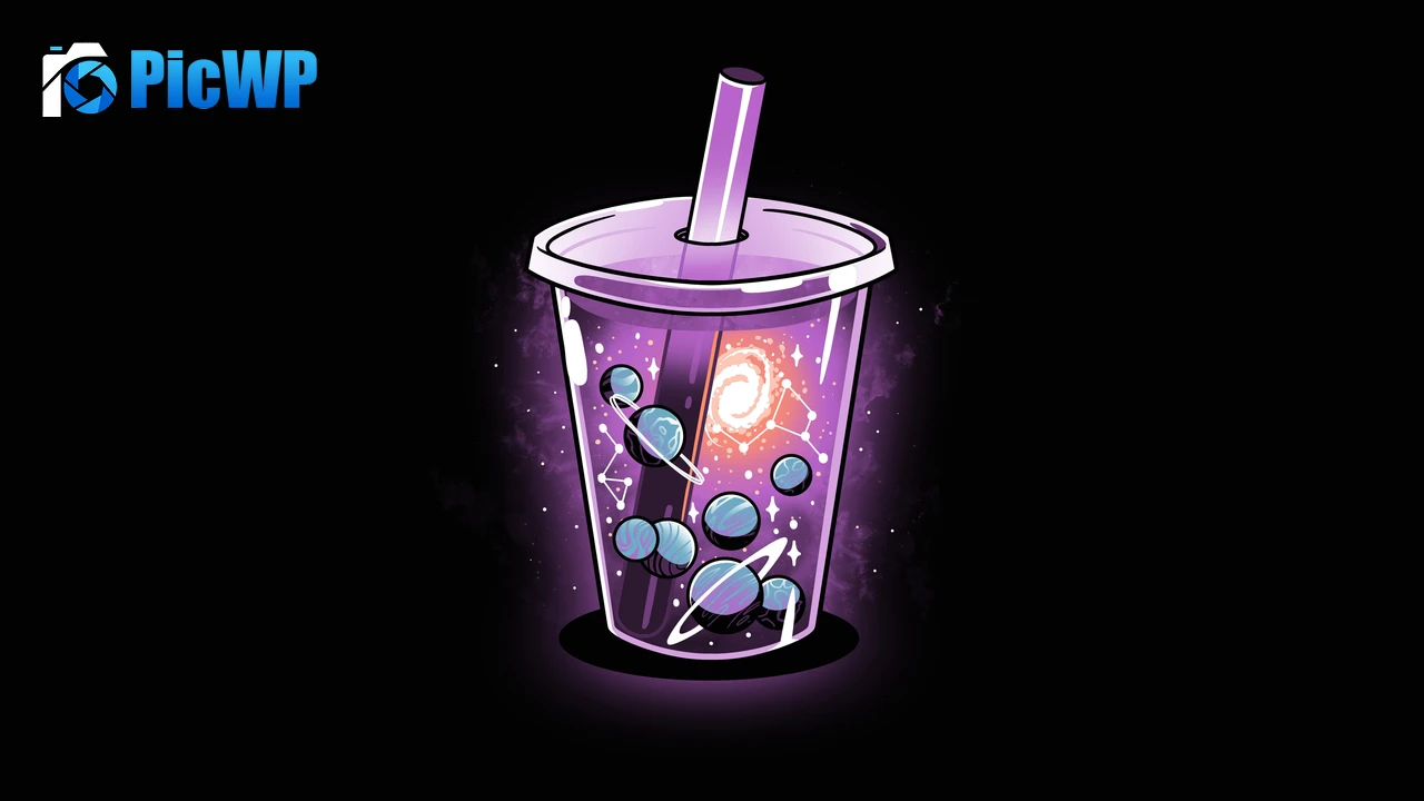 Bubble tea Planets 8K PC Wallpaper