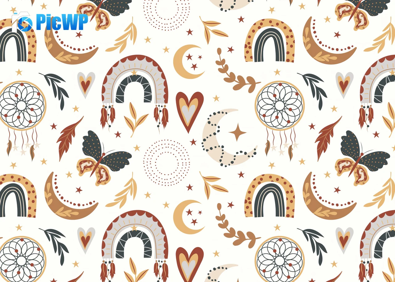 Pattern Boho art 4K PC Wallpaper