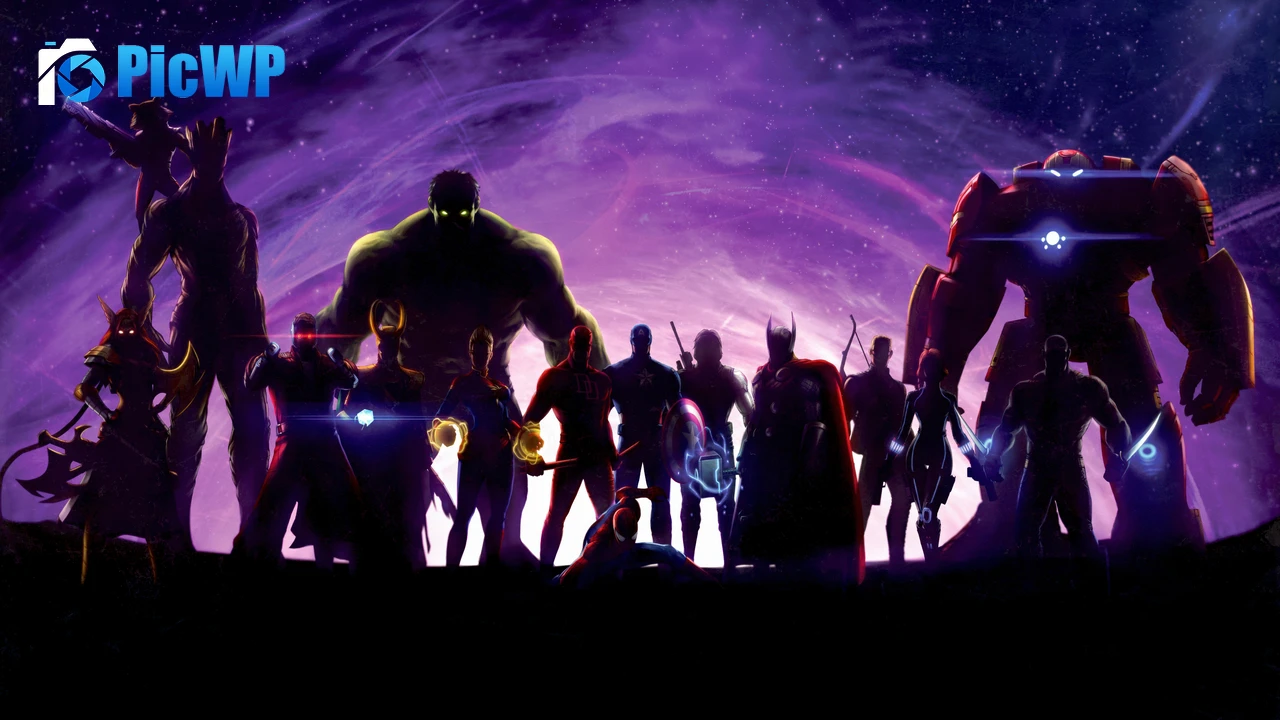 Marvel Superheroes Silhouette 6K PC Wallpaper
