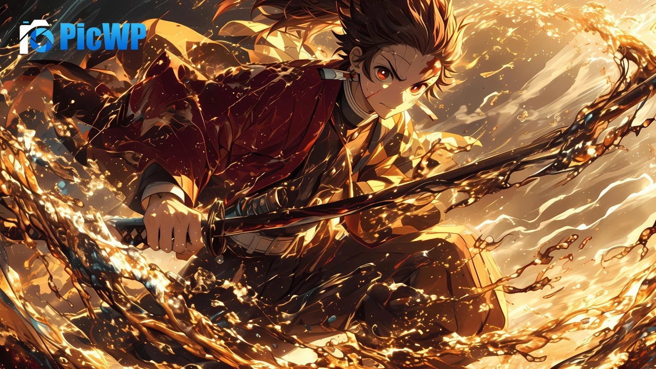 Tanjiro Kamado Action 6K PC Wallpaper