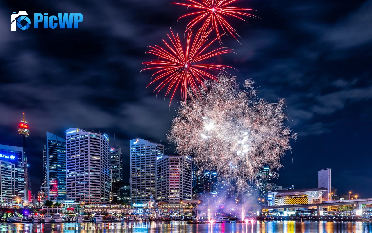 Fireworks Darling Harbour 6K PC Wallpaper