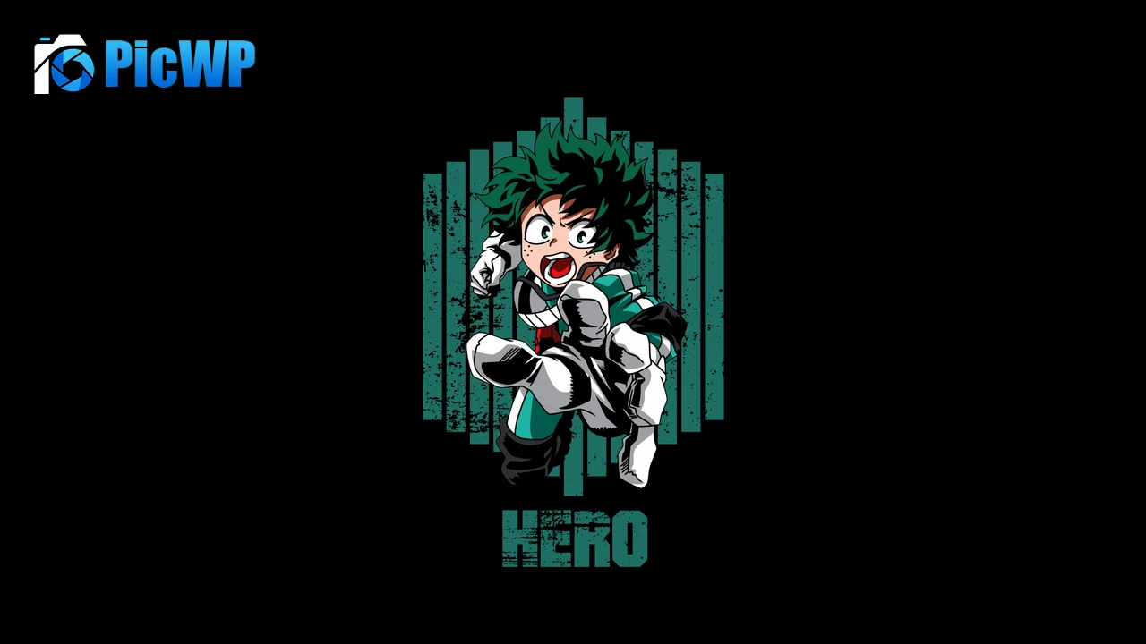 Izuku Midoriya Black background 6K PC Wallpaper