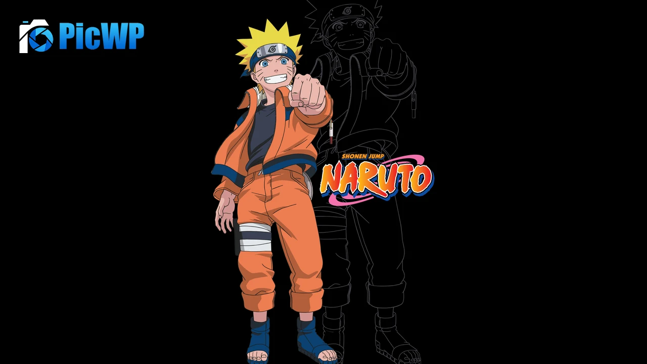 Naruto Uzumaki Black background 6K PC Wallpaper