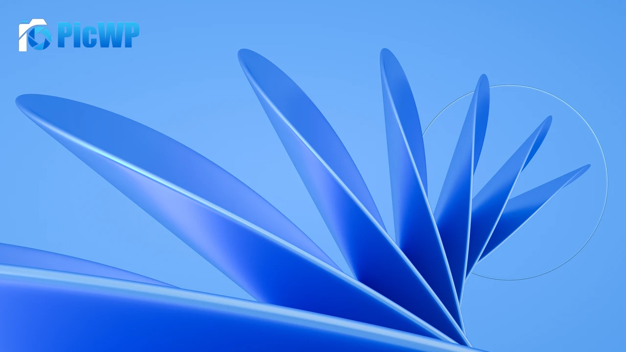 Blue background Glass 5K PC Wallpaper