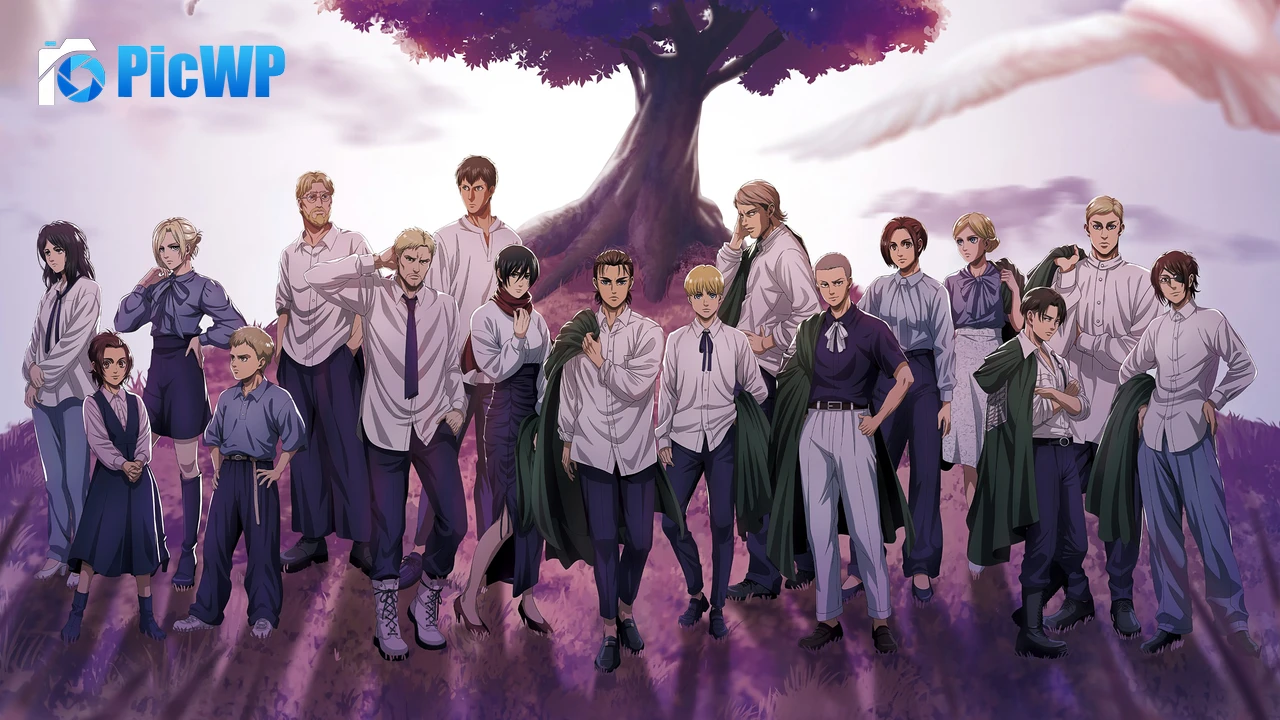 Attack on Titan Purple aesthetic 8K PC Wallpaper