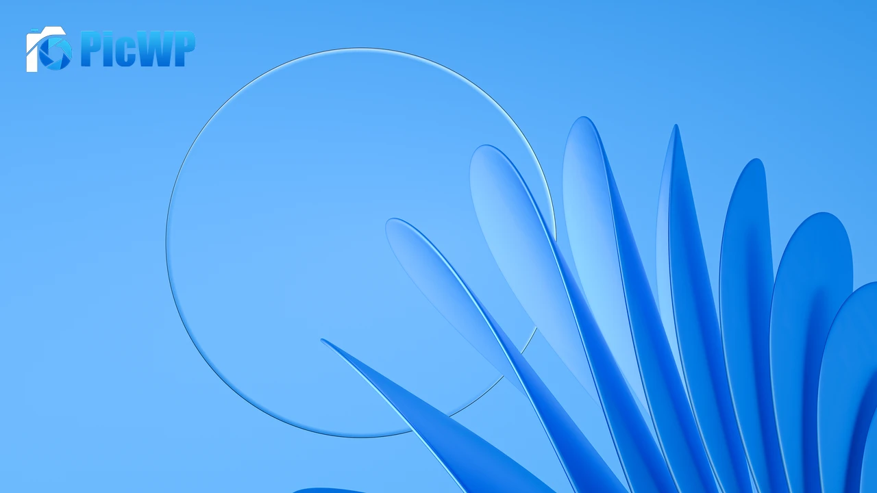 Glass Blue background 5K PC Wallpaper