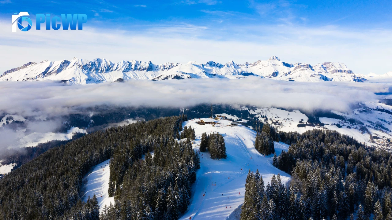 Alps mountains Winter 6K PC Wallpaper