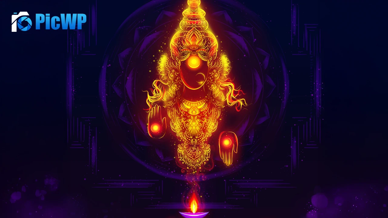 Goddess Lakshmi Digital Art 6K PC Wallpaper