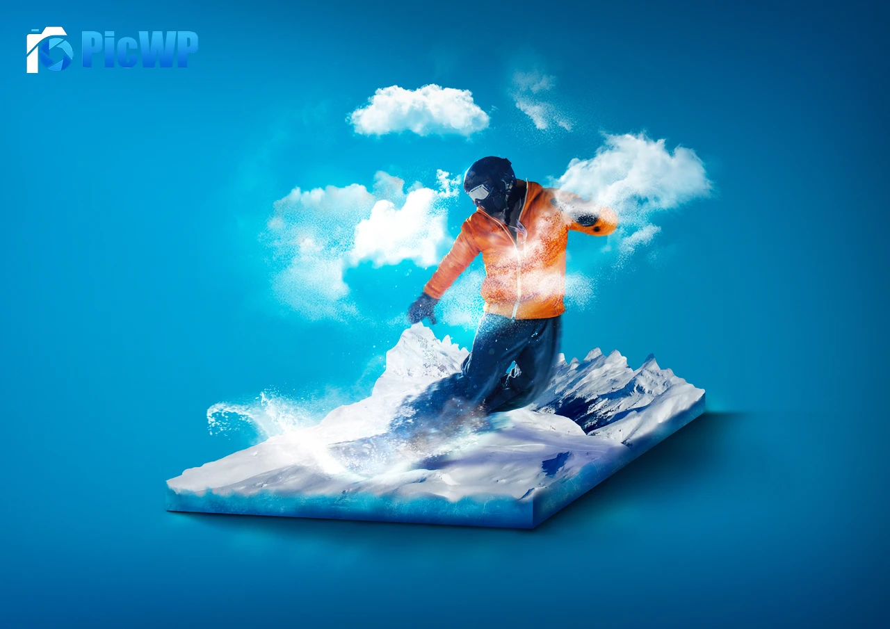 Snowboarding Surreal 4K PC Wallpaper