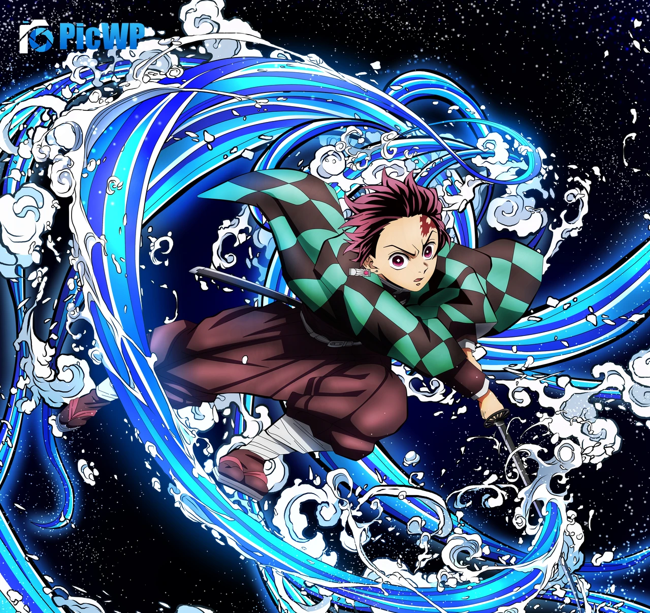 Tanjiro Kamado's Water Breathing Form in Demon Slayer 4K PC Wallpaper
