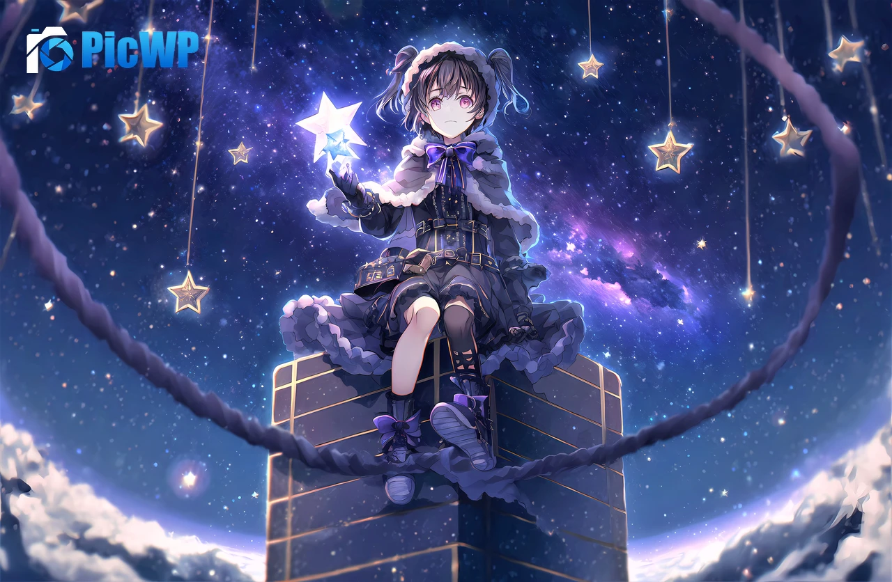 Anime girl Stars 7K PC Wallpaper