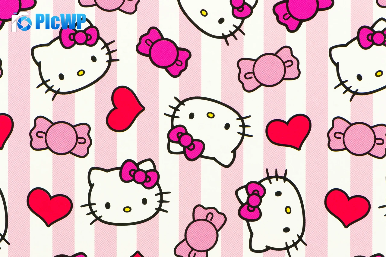 Hello Kitty background Pink background 5K PC Wallpaper