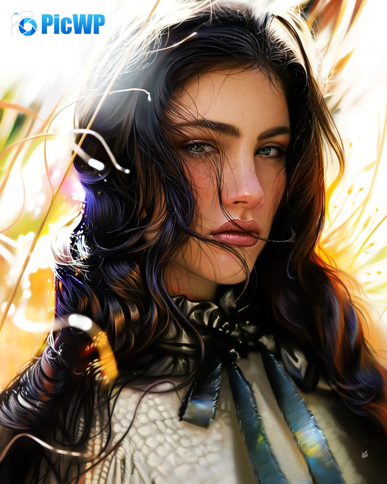 Beautiful woman Illustration 5K Mobile Wallpaper