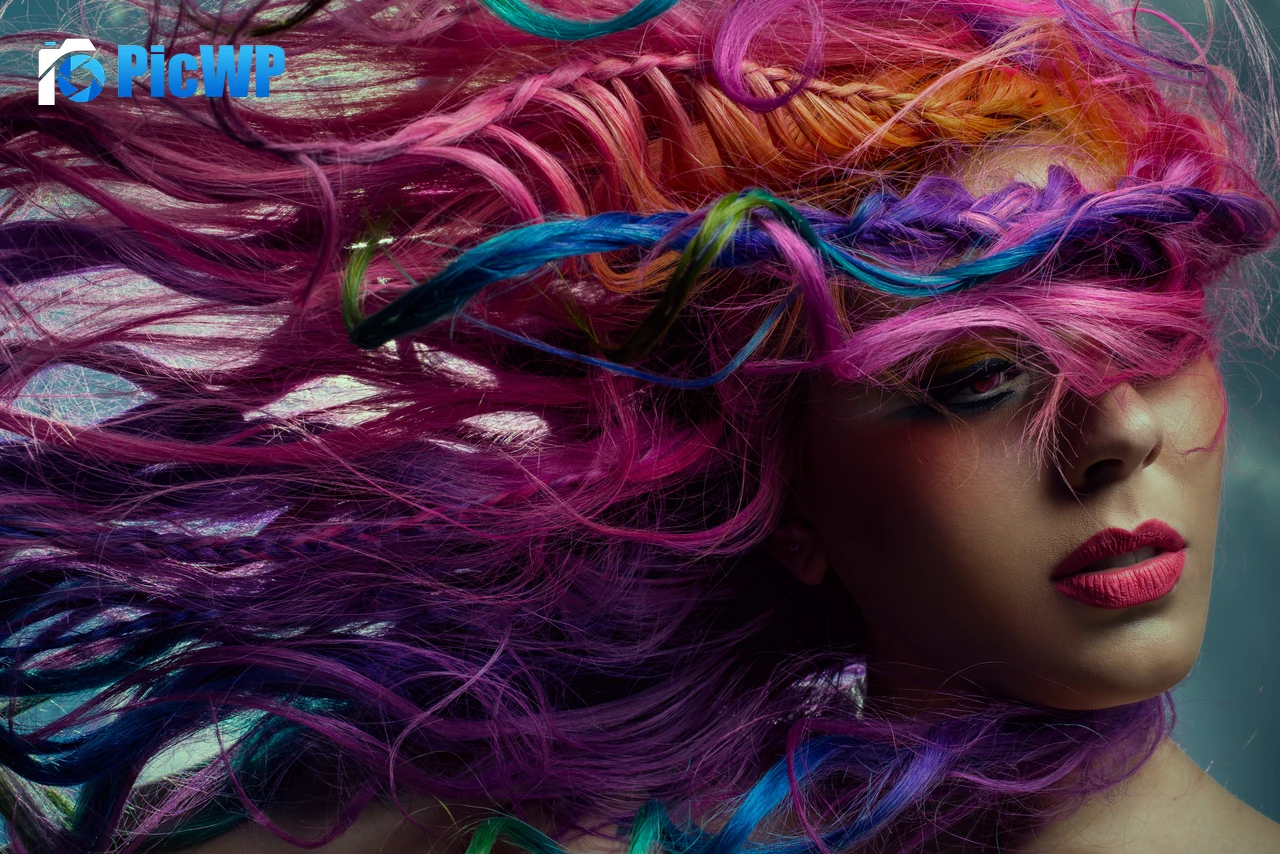 Colorful hair Makeup 8K PC Wallpaper