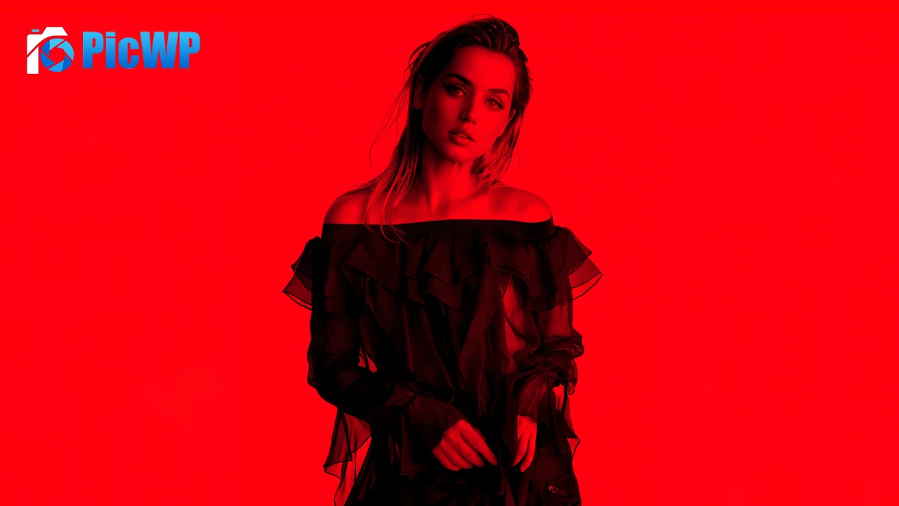 Ana de Armas Red 6K PC Wallpaper