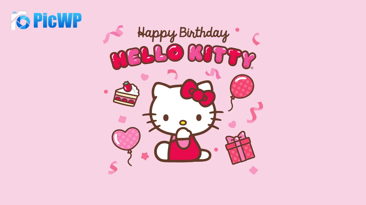 Happy Birthday Hello Kitty background 6K PC Wallpaper