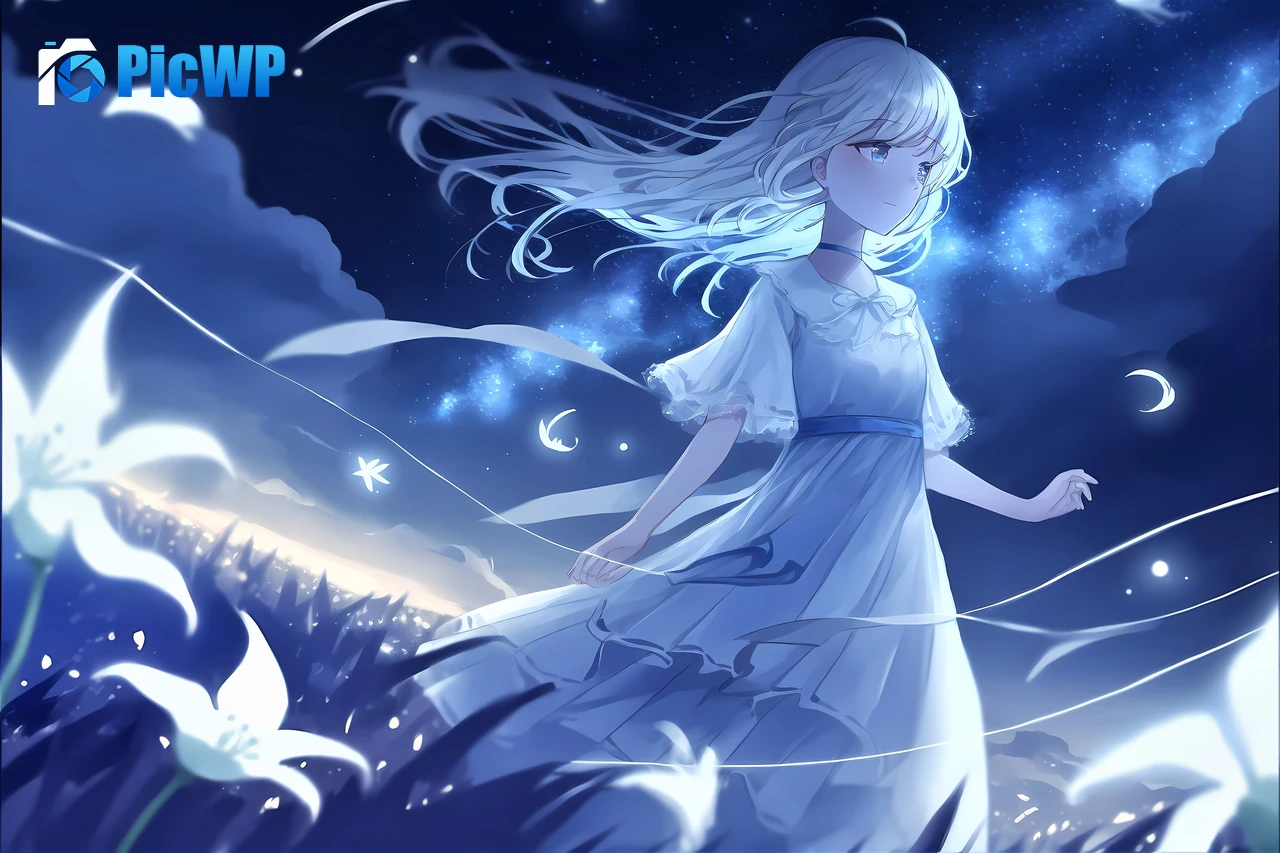 Anime girl Night 7K PC Wallpaper